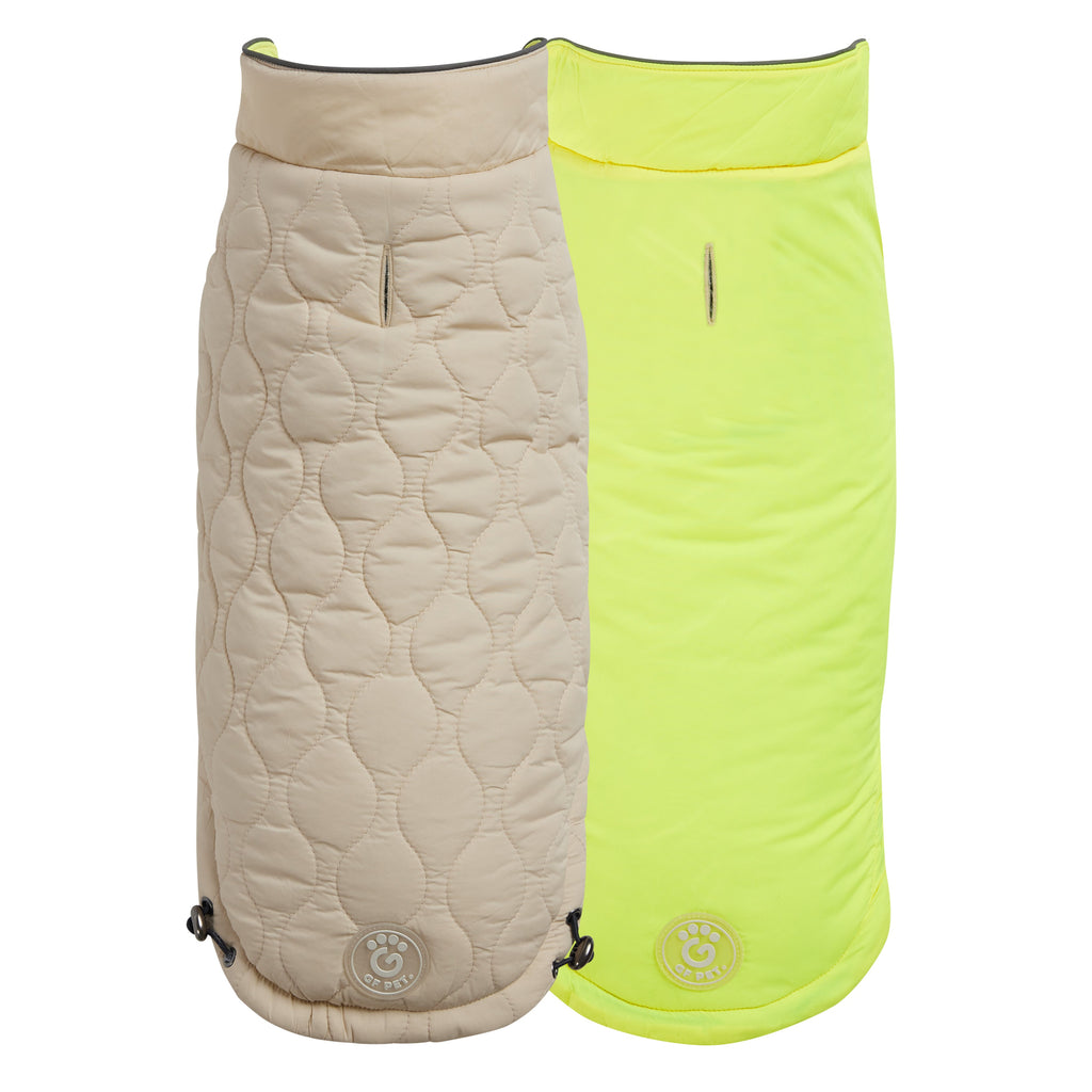 GF PET Reversible Chalet Dog Jacket - Sand/Yellow