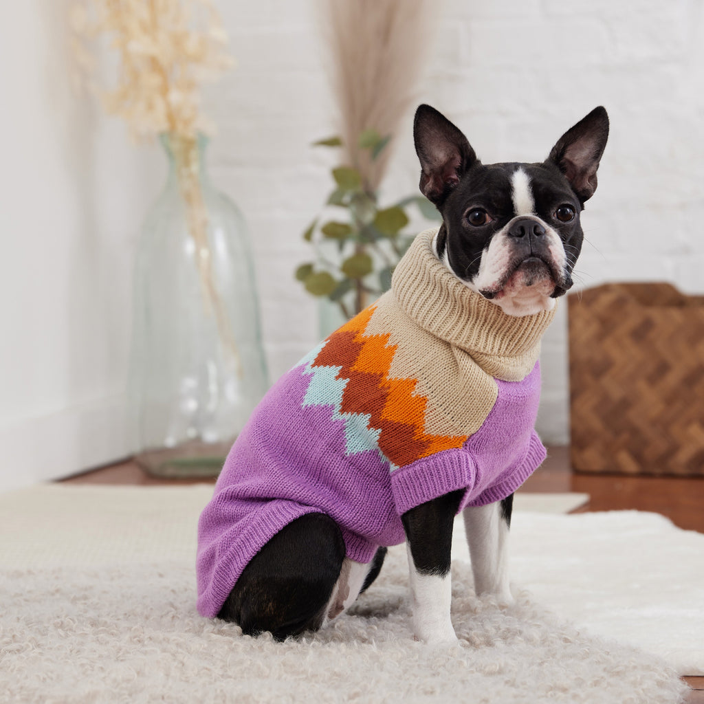 GF PET Fireside Dog Sweater - Purple