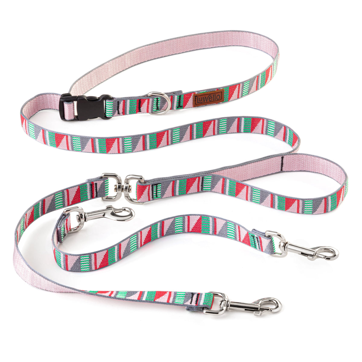 Dog Coupler Leash for Two Dogs, Belted, - 1-Inch Width