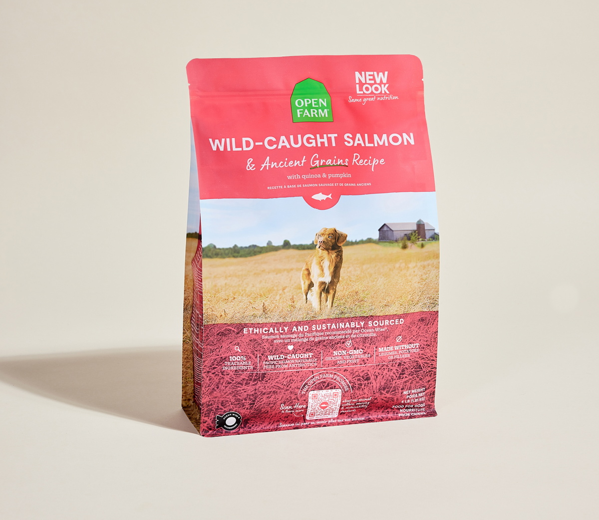 Open Farm Wild-Caught Salmon & Ancient Grains Dry Dog Food - 22 lb
