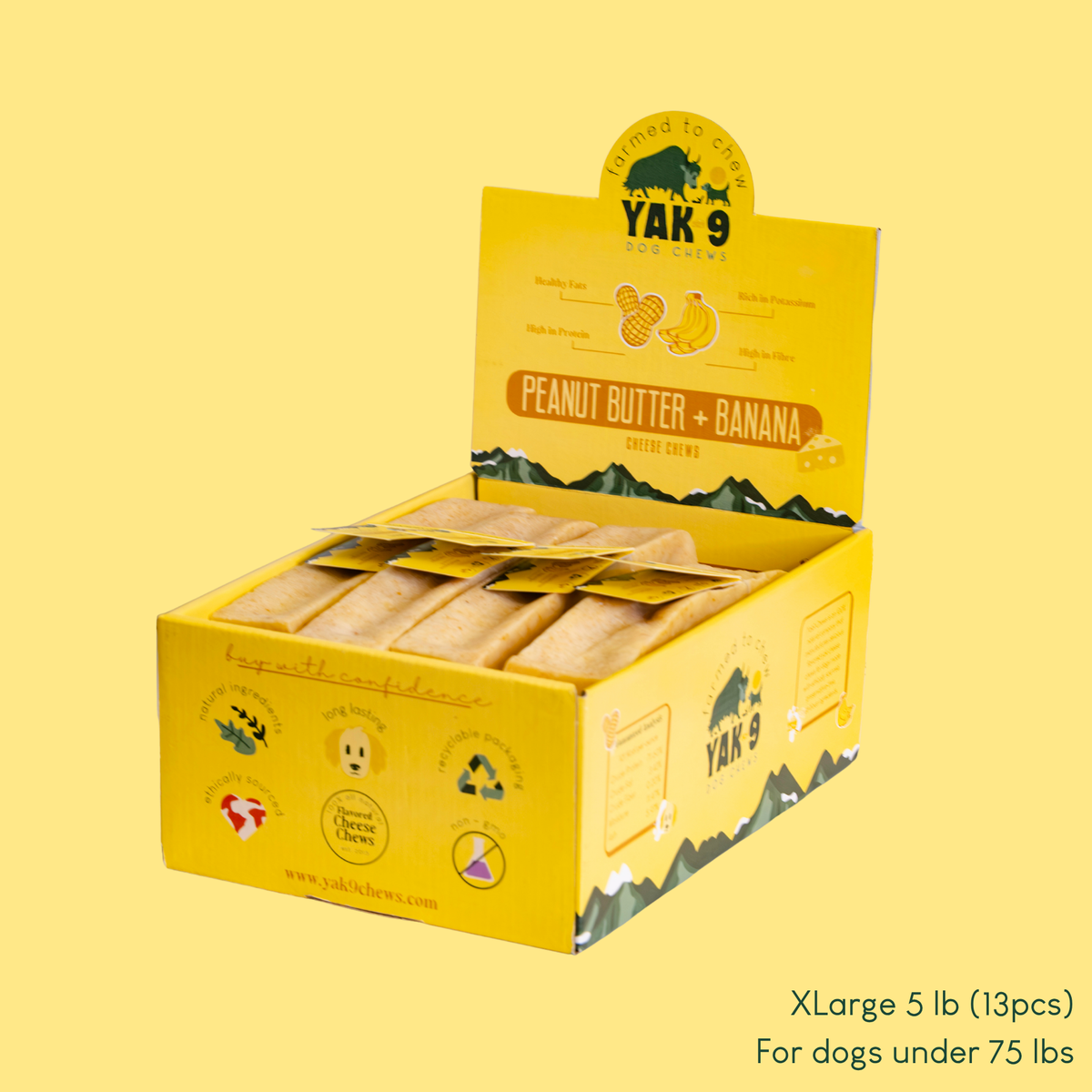 yak9 - Peanut Butter Banana Chews for Dogs