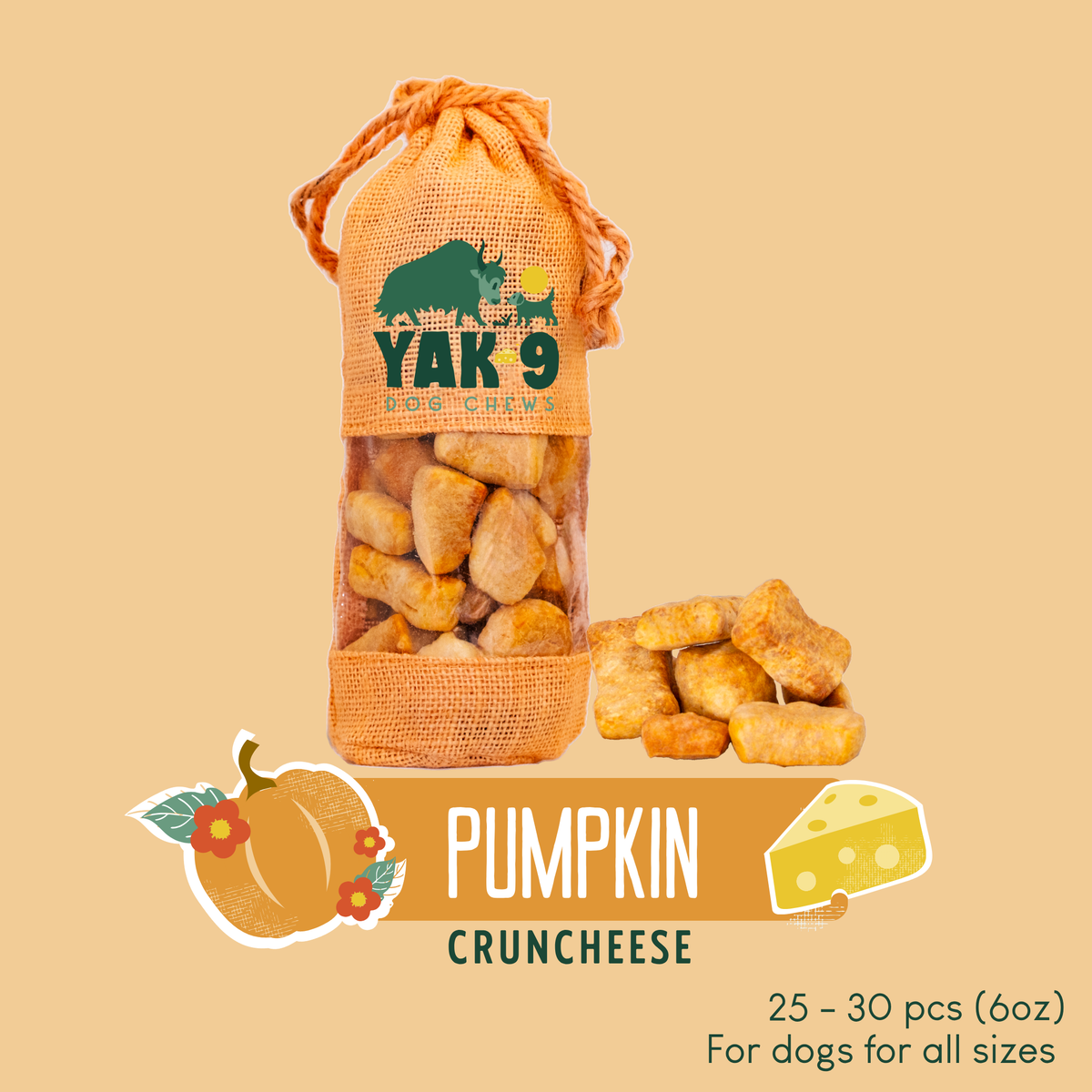 yak9 - Pumpkin Yak Chews for Dogs