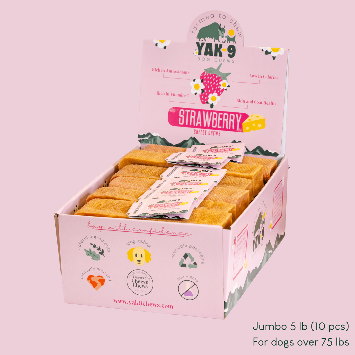 yak9 - Strawberry Cheese Chews for Dogs