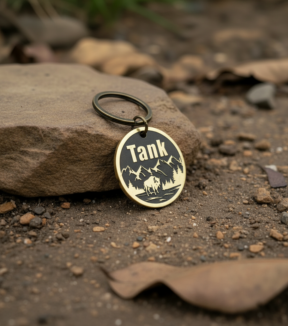 Create Your Own - Deep Engraved Brass Pet ID Tag