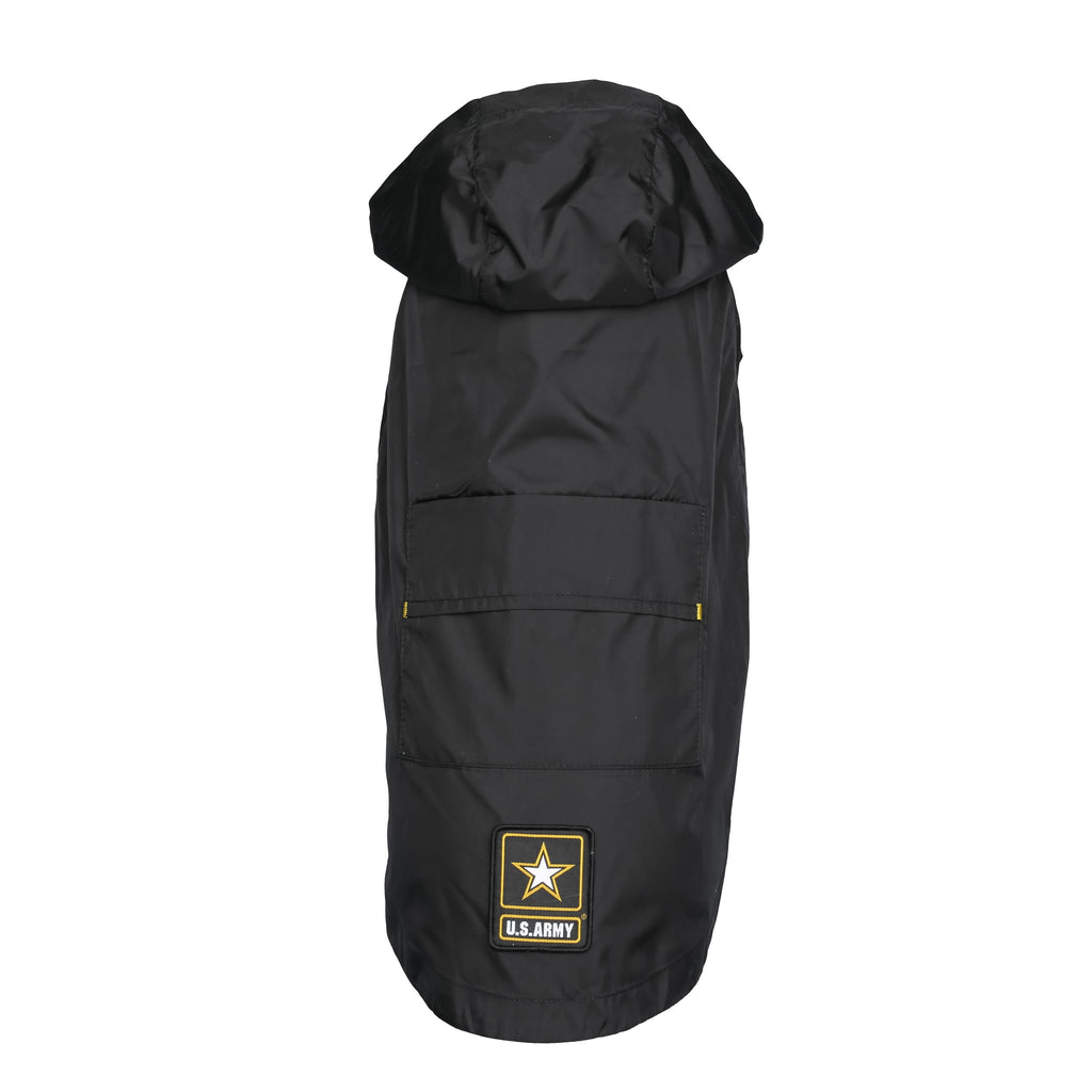 GF PET US Army Packable Dog Raincoat - Black