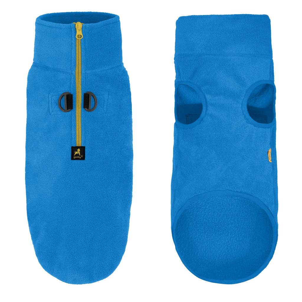 Half Zip-Up Fleece Vest: Blue