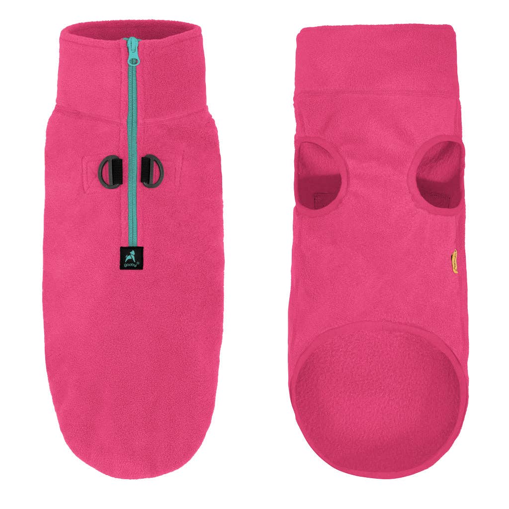 Half Zip-Up Fleece Vest: Pink