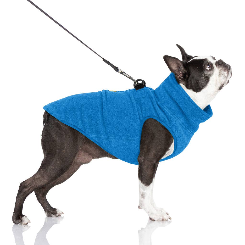 Half Zip-Up Fleece Vest: Blue