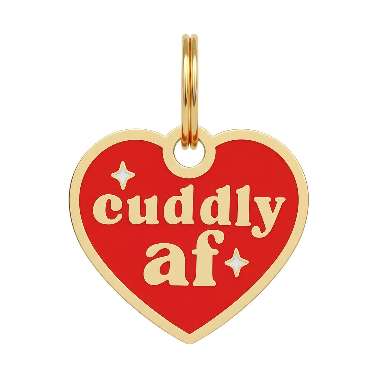 Bad Tags Cuddly AF - Gold Enamel Dog Tag