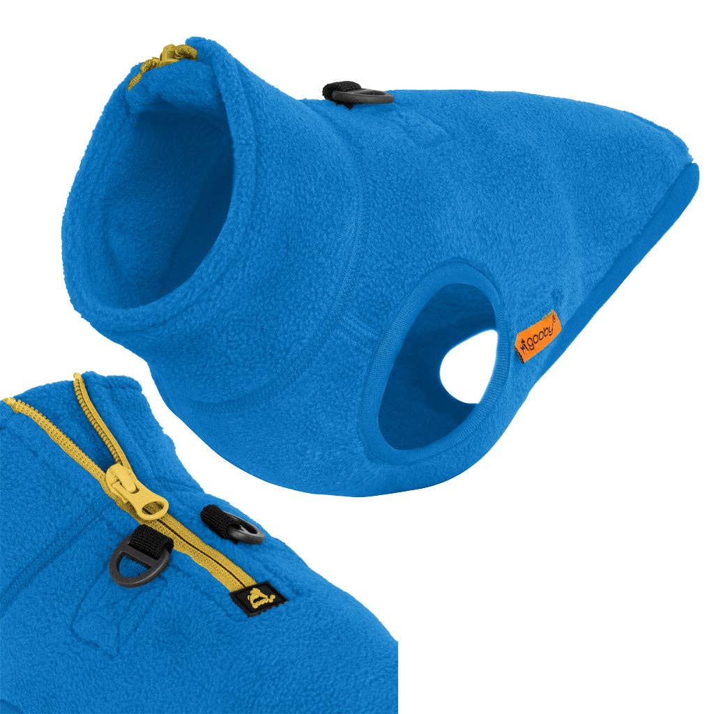 Half Zip-Up Fleece Vest: Blue