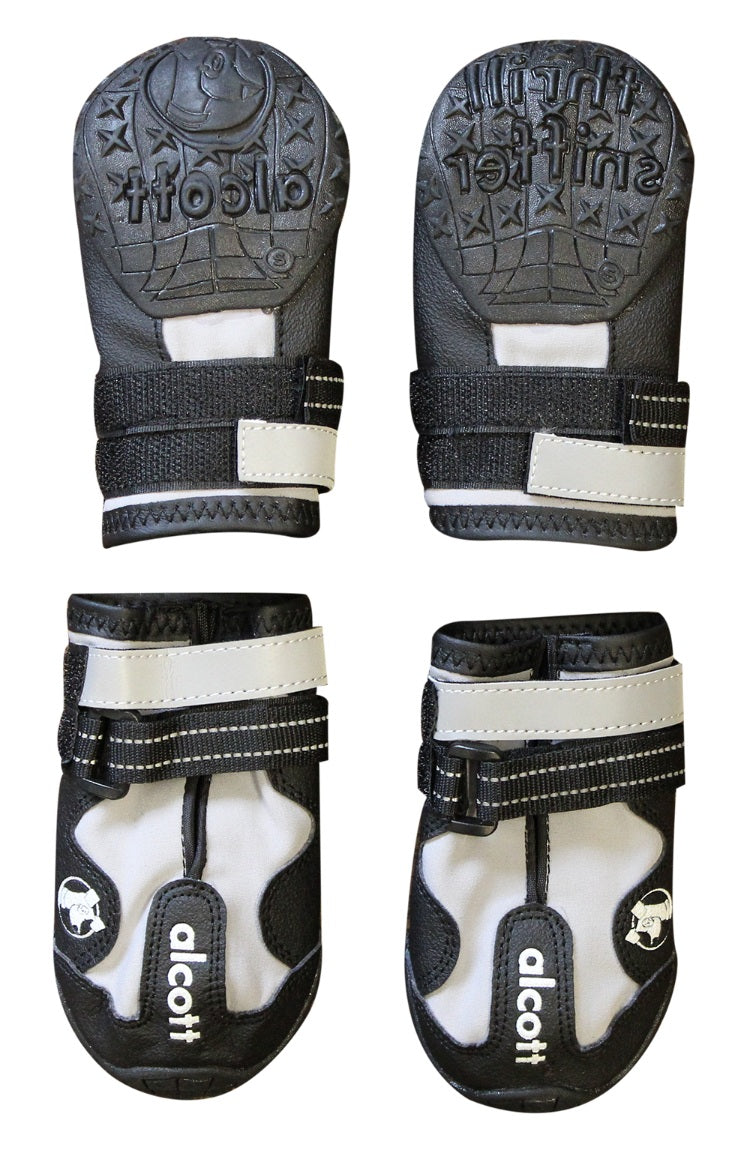 Alcott Adventure Reflective Dog Boots - Black/Grey