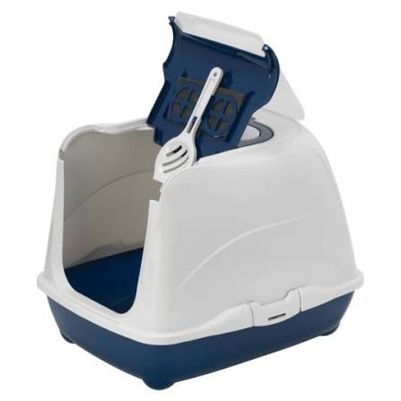 Moderna Flip Cat 20in Closed Litter Box Blueberry