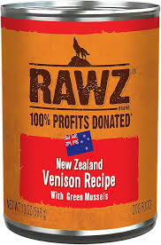 RAWZ 94% Venison Recipe with Green Mussels Pate for Dogs