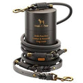 Noah & Paw Leather Paracord Dog Leash Gray