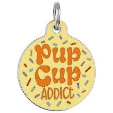 Bad Tags Pup Cup Addict - Enamel Dog Tag