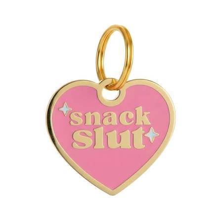Bad Tags Snack Slut - Gold Enamel Dog Tag
