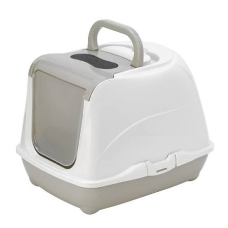 Moderna Flip Cat 20in Closed Litter Box Warm Gray