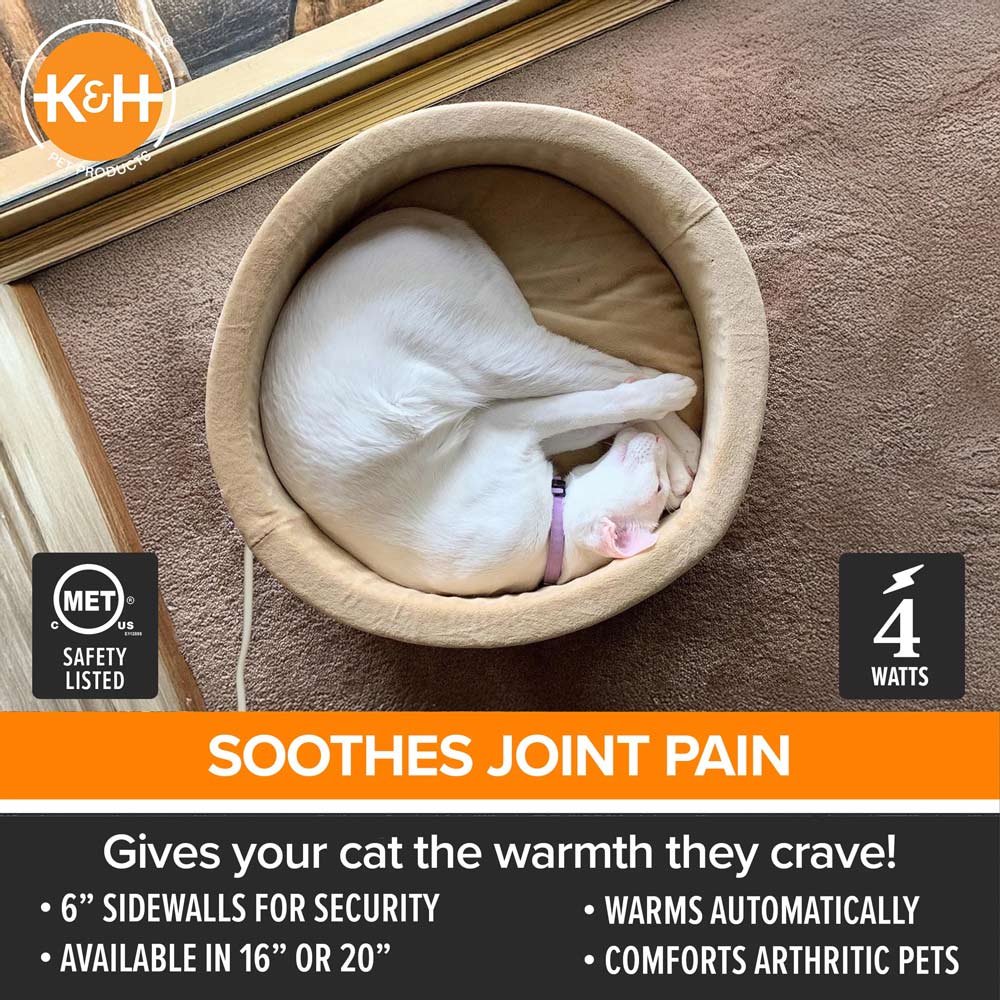 K&H Pet Products Thermo-Kitty Bed Indoor Heated Cat Bed