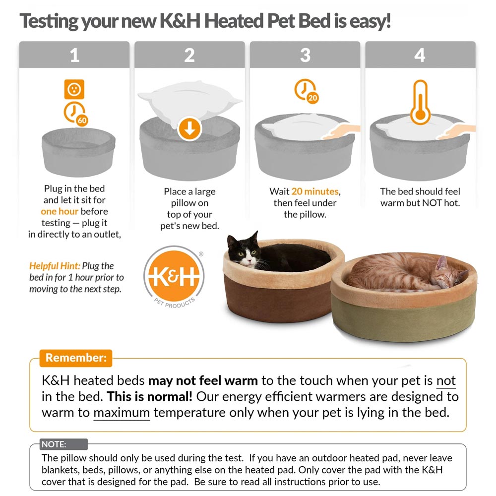 K&H Pet Products Thermo-Kitty Bed Indoor Heated Cat Bed