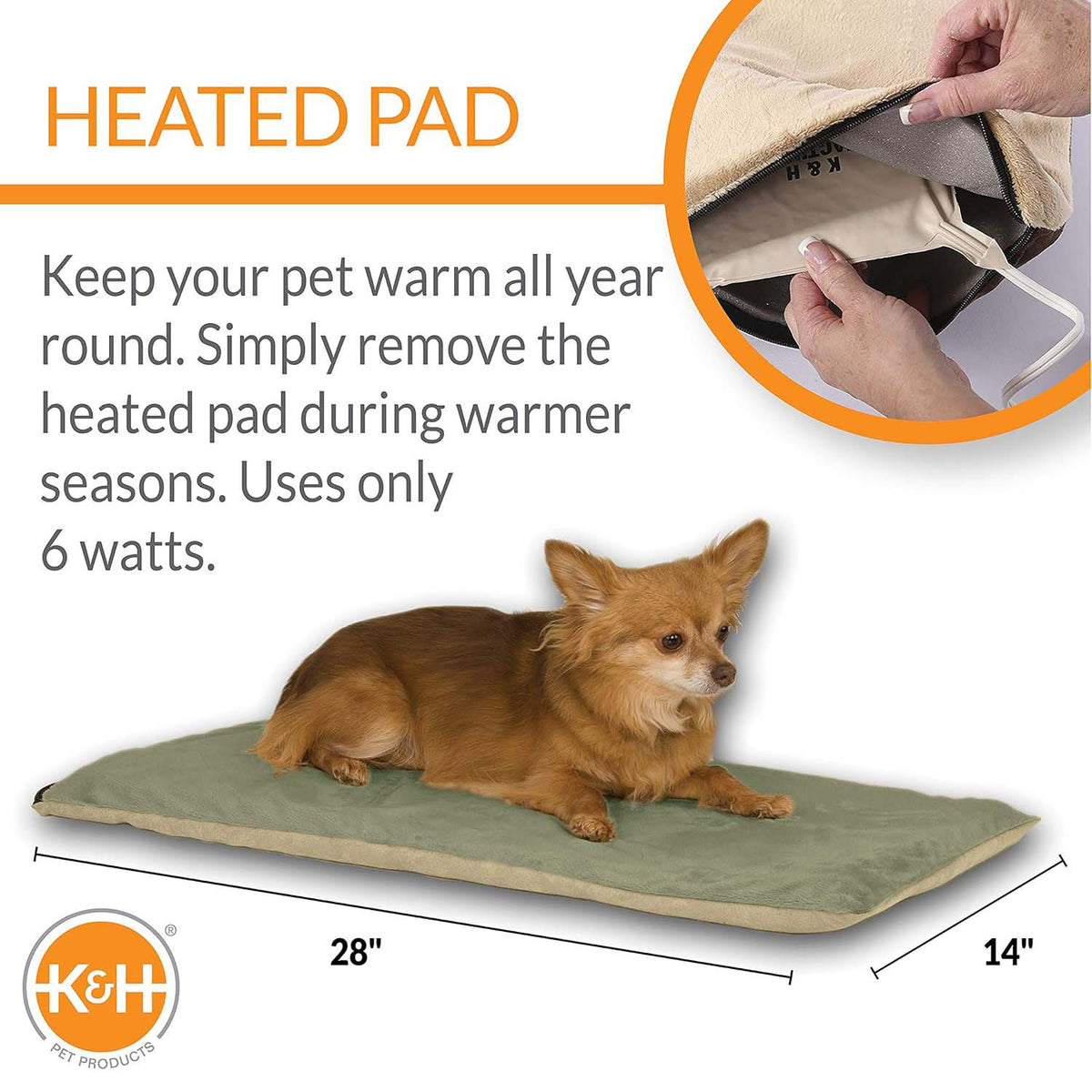 K&H Thermo-Pet Heated Mat for Small Dogs and Cats
