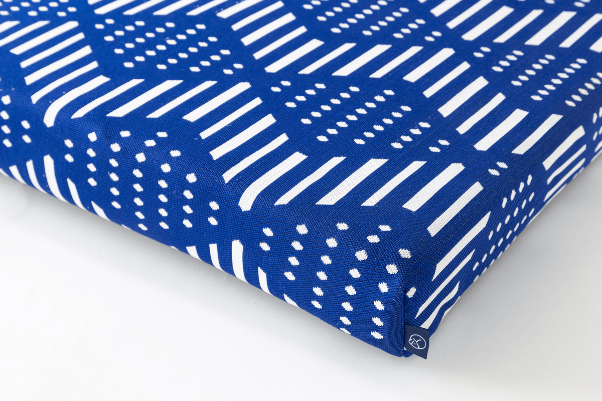 Blue Bogolan - Boho Dog Bed or Bed Cover