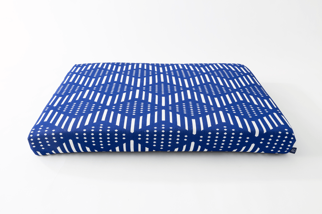 Blue Bogolan - Boho Dog Bed or Bed Cover