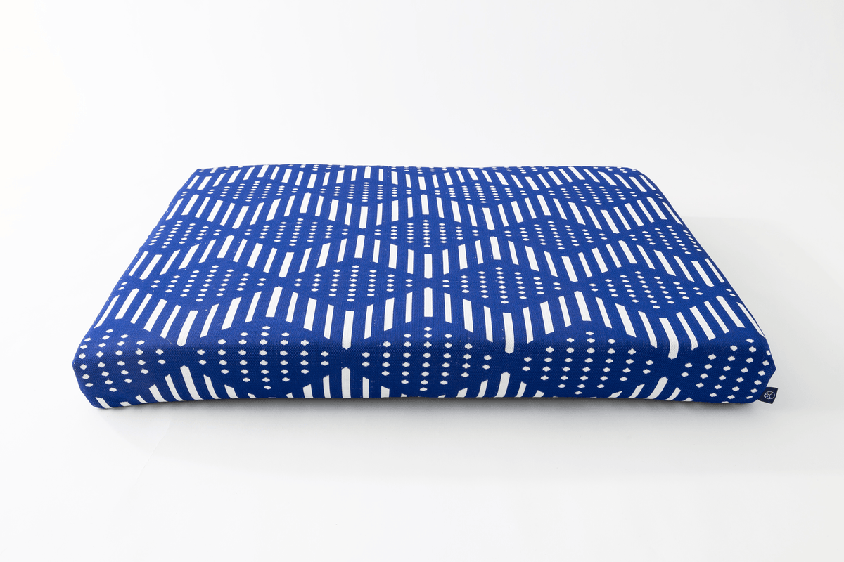 Blue Bogolan - Boho Dog Bed or Bed Cover