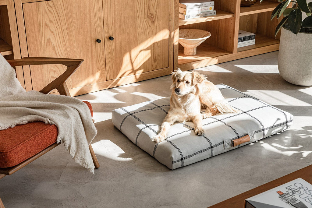 White Plaid - Dog Bed or Bed Cover