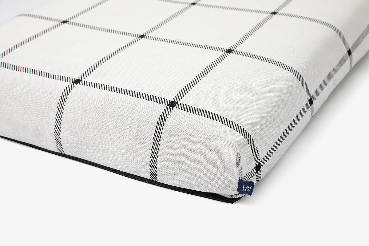 White Plaid - Dog Bed or Bed Cover