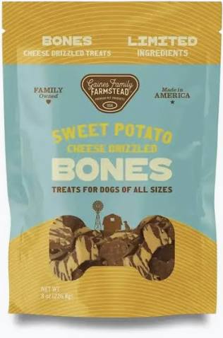 Gaines Family Farmstead Cheese Drizzled Sweet Potato Bones 8oz