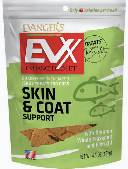 Evanger's EVX Enhanced Diet Jerky Treats - Skin and Coat