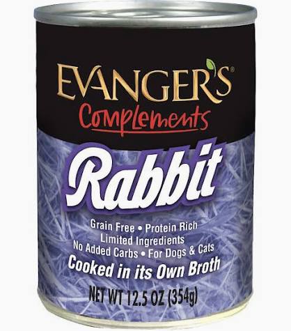 Evanger's Complements Grain Free Rabbit For Dogs & Cats 12.5 Oz