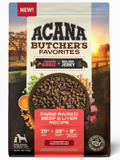ACANA Butcher's Favorites, Farm-Raised Beef & Liver Recipe 17lbs