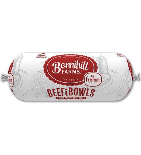 Bonnihill Farms Gently Cooked Fresh-Frozen Dog Food - 1lb Chubs BEEFiBOWL