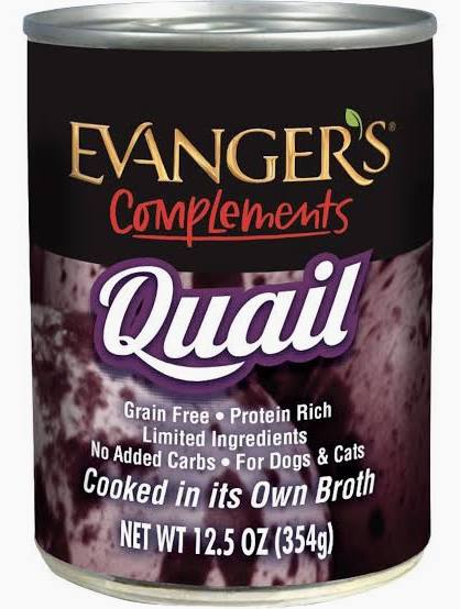 Evanger's Complements Grain Free Quail For Dogs & Cats 12.5 Oz