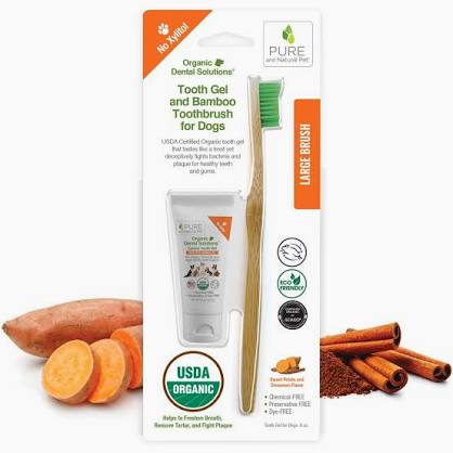 Tooth Gel and Bamboo Toothbrush for Large Dogs - Organic Dental Solutions